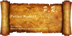 Petko Rudolf névjegykártya