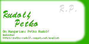 rudolf petko business card